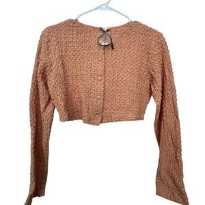 LELIS Textured Cropped Cardigan